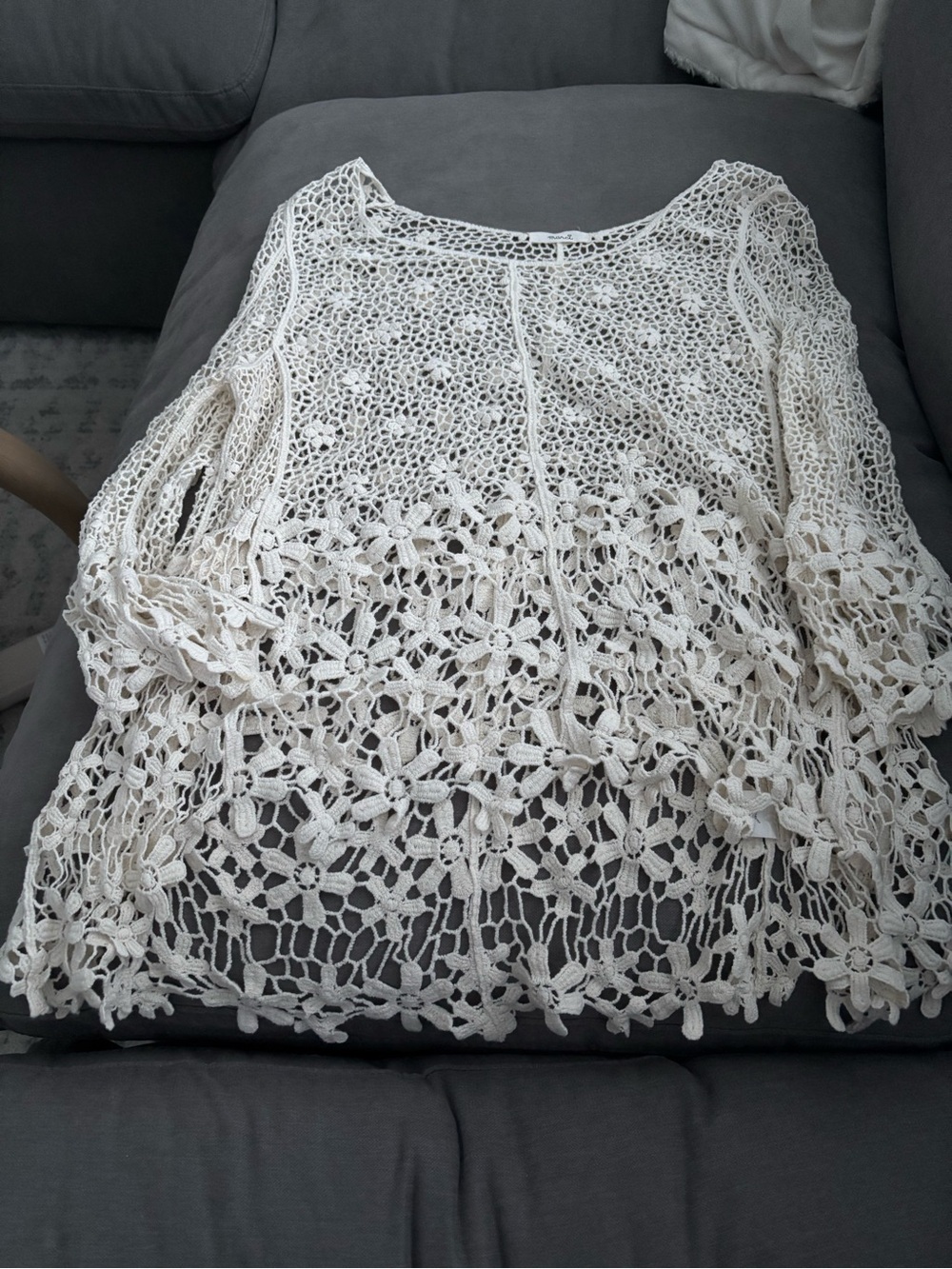 Crochet Floral Tunic Top